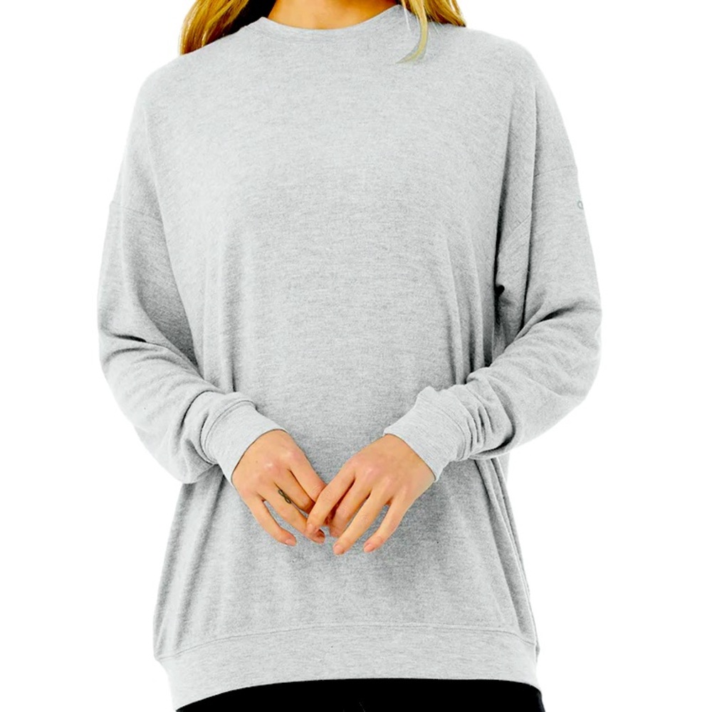 Alo Yoga Soho Pullover Athletic Heather Grey